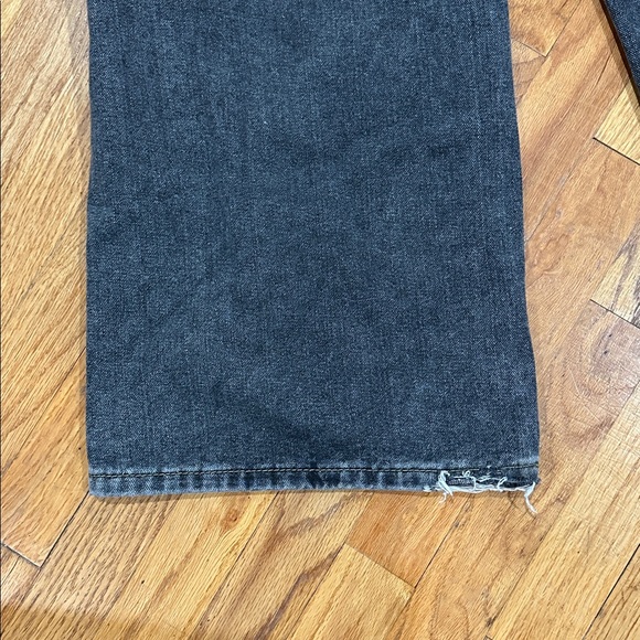 Teen Dark Gray Wide Leg Cargo Jeans Star Print XS - Picture 7 of 15